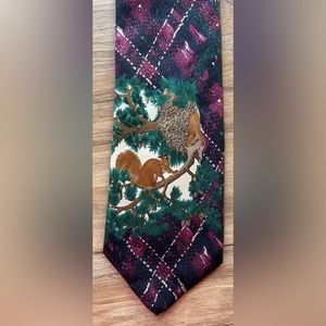 Vintage STRUCTURE Squirrel Print Men’s Silk Necktie Novelty Tie VGC!